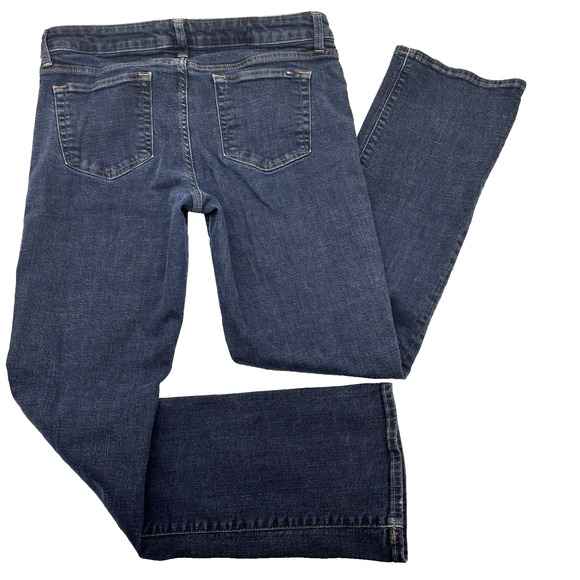 2015 Tommy Hilfiger Dark Wash Mid Rise Curve Bootcut Stretch Jeans Sz 10 32x31" - Picture 2 of 14